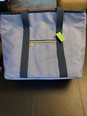 Kate Spade New York's blue & white striped cooler bag